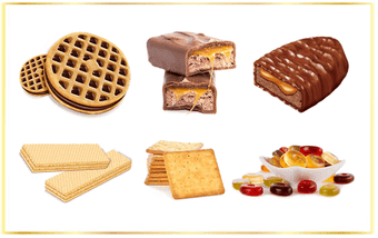 Biscuits, Chocolate, Cakes, Wafers, Crackers, Confectionery Products